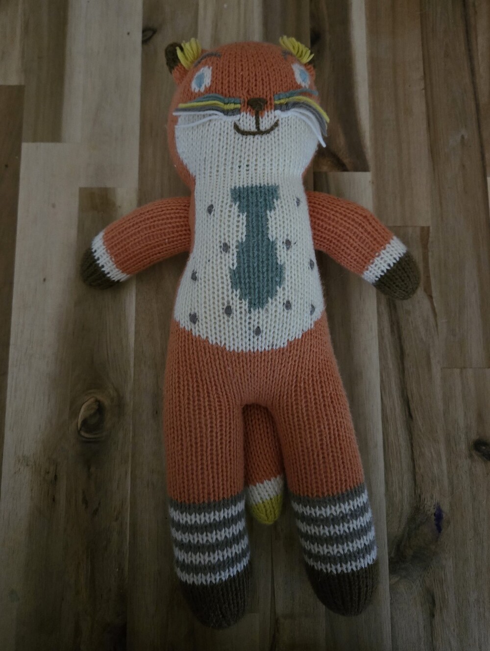 Blabla Handmade Orange Fox Knit Plush Toy - Soft Cotton Stuffed Animal